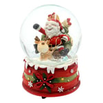 Boule à Neige Joyeux Père Noël avec Renne sur Socle de Noël avec mélodie Rudolph Le Renne Rouge L/L/L/H/Ø 10 x 15 cm Ø 10 cm