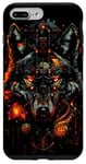 Coque pour iPhone 7 Plus/8 Plus Loup Steampunk mystique avec symboles et runes vikings