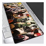 Naruto 900x400mm Tapis de Souris XXL Multifonction Gaming Mousepad XXL Grand sous Main, Anime Souris 3mm Bureau Anti-Glissant Surface Texturée pour Ordinateur, E