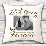 i-Tronixs® Personalised Valentines Cushion Cover Pillow For Boyfriend Girlfriend Husband Wife Wedding Engagement Gift Customise Picture Photo Image Couple Present (40cm X 40cm) Pillow Insert 007