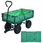 vidaXL Innerfoder till trädgårdsvagn grön tyg 145728