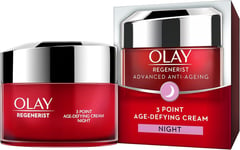 Olay Regenerist 3 Point Firming Anti-Ageing Night Cream Moisturiser, 15 Ml
