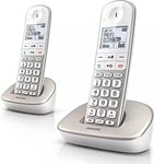 Philips DECT XL4902S/34 - Duo Téléphone sans Fil DECT - 16 Heures - Téléphone Senior avec 2 Combinés - Blanc