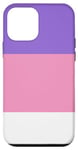 Coque pour iPhone 12 mini Violet foncé pastel - Magenta pastel - Blanc - 3 bandes de couleur
