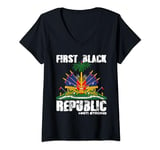 Womens Haitian History Revolution Since 1804 | First Black Republic V-Neck T-Shirt