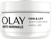 Olay Anti-Wrinkle Firm & Lift Day Cream with SPF15, Helps to Visibly Reduce Fine