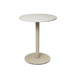 Ferm Living - Mineral Café Table - Bianco Curia/Cashmere - Bianco Curia - Beige,Vit - Sidobord - Metall/Sten