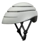 Casque de Cycliste pour Adultes, Pliable (Closca Helmet Loop). Casque pour se déplacer à vélo, Trottinette ou Scooter, pour Homme et Femme (Unisexe). Design breveté.(Perle/Noir, M)