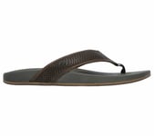 Mens Relaxed Fit Casual Comfort Brown Thong Sandals Flip Flops Skechers 65093