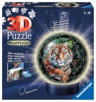 Ravensburger - Puzzle 3D Ball illuminé - Les grands félins - A partir de 6 ans - 72 pièces numérotées à assembler sans colle - Socle lumineux inclus - 11248
