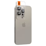 Spigen iPhone 15 Pro EZ Fit Linsskydd (2-pack), natural titanuim