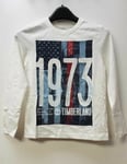 TIMBERLAND BOYS 1973 PRINTED LOGO L/S CREW NECK TOP Age 10 LN009 EE 09