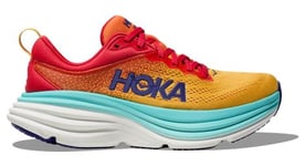 Chaussures Running Hoka One One Bondi 8 Rouge Orange Bleu Femme