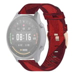 Beilaishi 22mm Stripe Weave Nylon Wrist Strap Watch Band for Xiaomi Mi Watch Color, Garmin Vivoactive 4 (Grey) replacement watchbands (Color : Red)