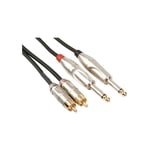 Hq-power Cable professionnel audio, 2 x rca male vers 2 x jack mono 6.35mm (5m) (PAC118)