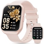 Montre Connectée Homme Femme, 1.85" HD Smartwatch avec Appels Bluetooth, 100+ Modes Sportifs, Montre Podometre de Cardiofrequencemetre Sommeil, Montre Intelligente Compatible Android iPhone (Rose)
