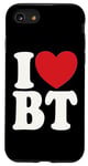 Coque pour iPhone SE (2020) / 7 / 8 J'aime BT I Heart BT Initiales Hearts Art B.T