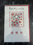 For My Wife Valentine's Day Card Love Hearts Rose Lovely Verse CC