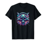 Skull With Headphones Rock Music Graphic T-Shirt