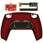 eXtremeRate Scarlet Red Real Metal Buttons (RMB) Version RISE 2.0 Remap Kit for PS5 Controller BDM-010 BDM-020, Upgrade Board & Redesigned Back Shell & Back Buttons Set - Without Controller