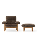 Audo Copenhagen - Brasilia Lounge Chair & Ottoman - Natural Oak/Sheepskin Root - Sittpuffar