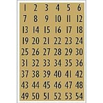 Herma etikett siffror 1-100 13x12 svart/guld 10st