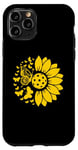 Coque pour iPhone 11 Pro Pickleball jaune tournesol et papillons