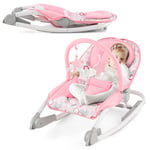 2-In-1 Baby Rocker Folding Toddler Bouncer Portable Infant Rocking Chair