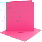 Kort och Kuvert Rosa 15,2x15,2 cm 4-pack