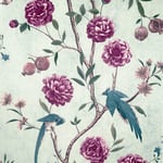 Arthouse Chinoise Floral Wallpaper Mint Teal Purple Birds Flowers Vinyl
