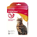 BEAPHAR – FIPROTEC 50 mg – Solution spot-on au Fipronil pour chats (> 1 kg) – Traite les infestations par les puces – Tue les tiques présentes sur le chat en 48 h – 6 pipettes de 0,5 ml