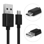 Câble USB pour Nokia / Microsoft Lumia 640 / 640 XL / 650 / 550 / 540 / 532 / 435 - 1m Fil charge data 2A noir cordon PVC