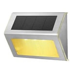 Solcelle væglampe i rustfrit stål - Tænder automatisk - Varm hvid lys