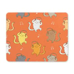 Non-Slip Rubber Base Cute Cartoon Cats and Headphones Mousepad for Laptop, Computer & PC