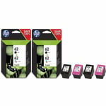 2x Original HP 62 Black & Colour Ink Cartridges For OfficeJet 200 Mobile Printer