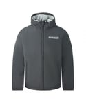 Napapijri Mens A-Ice Black Hooded Fleece Jacket - Size 2XL