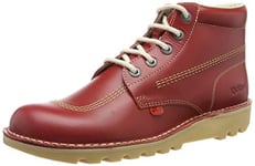Kickers Men's Kick Hi Classic Ankle Boots, Extra Comfortable, Added Durability, Premium Quality, Red Light Cream, 12 UK