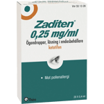Zaditen ögondroppar i endosbehållare 0,25 mg/ml 20x0,4 ml