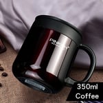 400ML 304 Stainless Steel Thermos Mugs Office Cup with Handle with Lid Insulated Tea Mug Thermos Cup Office Thermoses,3522-coffee,350ml