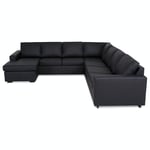 Scandinavian Choice Hörnsoffa Crazy Large med Divan 3+3 divan Svart PU 514147