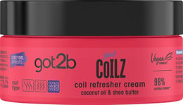 Got2B, Vegan, Curl and Coil Refresher Hair Cream, Infused with Coconut Oil, Cast