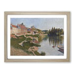 Les Andelys By Paul Signac Classic Painting Framed Wall Art Print, Ready to Hang Picture for Living Room Bedroom Home Office Décor, Oak A4 (34 x 25 cm)