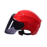 GFYWZ Bicycle Visor Flip up Modular Half Helmet with Sunshield for Men & Women Electric Car Helmet, Bicycle Helmet,Red
