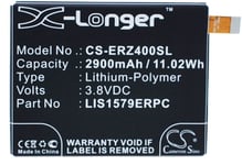 Kompatibelt med Sony Ericsson Xperia Z4 WiMAX 2+, 3.8V, 2900 mAh