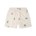 garbo&friends Seersucker Shorts Azulejos Emerald | Vit | 122/128 cm