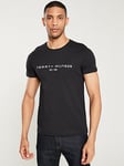 Tommy Hilfiger Core Tommy Logo T-Shirt - Black, Black, Size L, Men