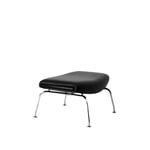 Fredericia Furniture - Wegner Ox Ottoman, Chrome, Leather Cat. 3 Max 98 Black - Fotpallar