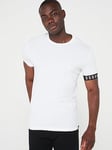 Dsquared2 Underwear Sleeve Band Logo Crew T-shirt - White/Black, White/Black, Size Xl, Men