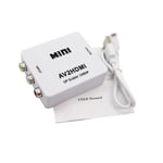 Adaptateur Composite Hd 1080p Rca Av vers Hdmi, convertisseur Av2hdmi, cable Audio-vid¿¿o, adaptateur Cvbs Av avec cable Usb blanc