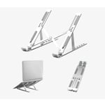 Support pour ordinateur portable ventilé en 2 parties en aluminium argenté, support de bureau ergonomique et pliable pour Macbook-Ipad-Notebook-Tablette